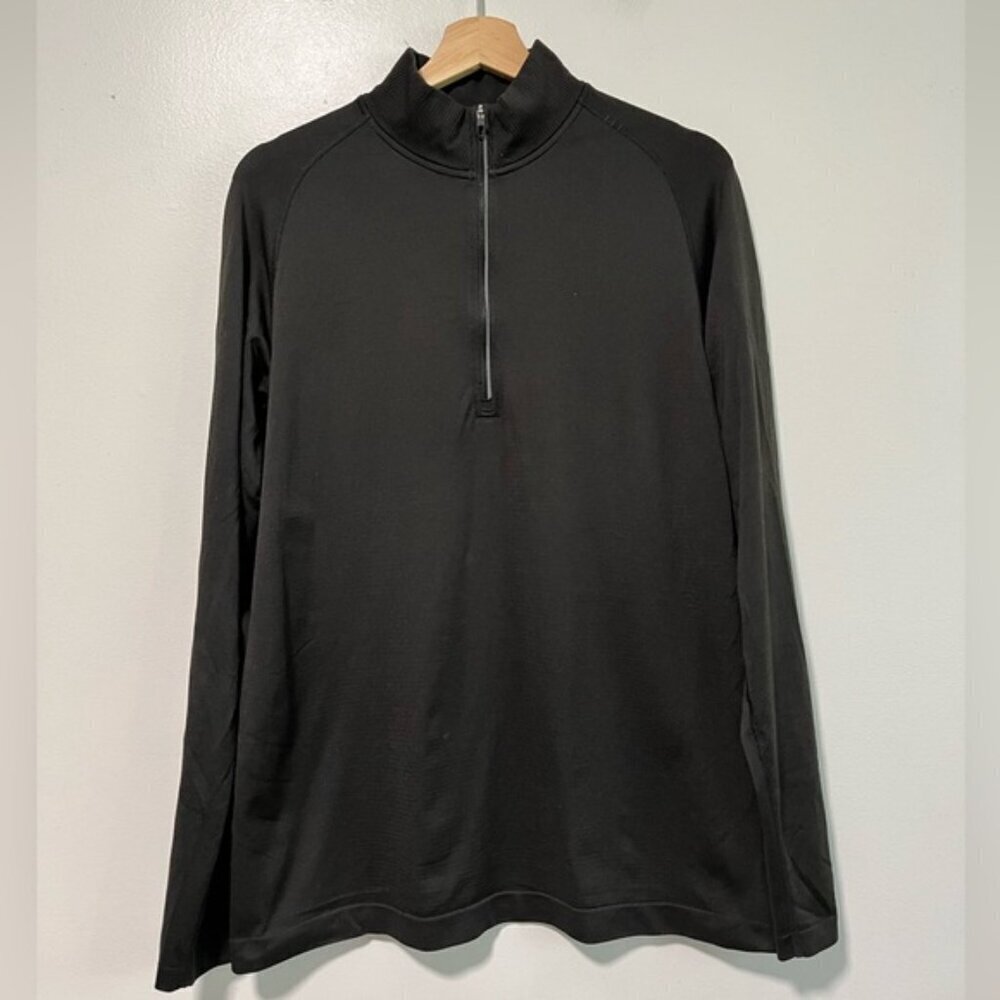 Lululemon Men’s Black Quarter-Zip Long Sleeve Shirt - Pit to Pit 20” - Picture 2 of 10